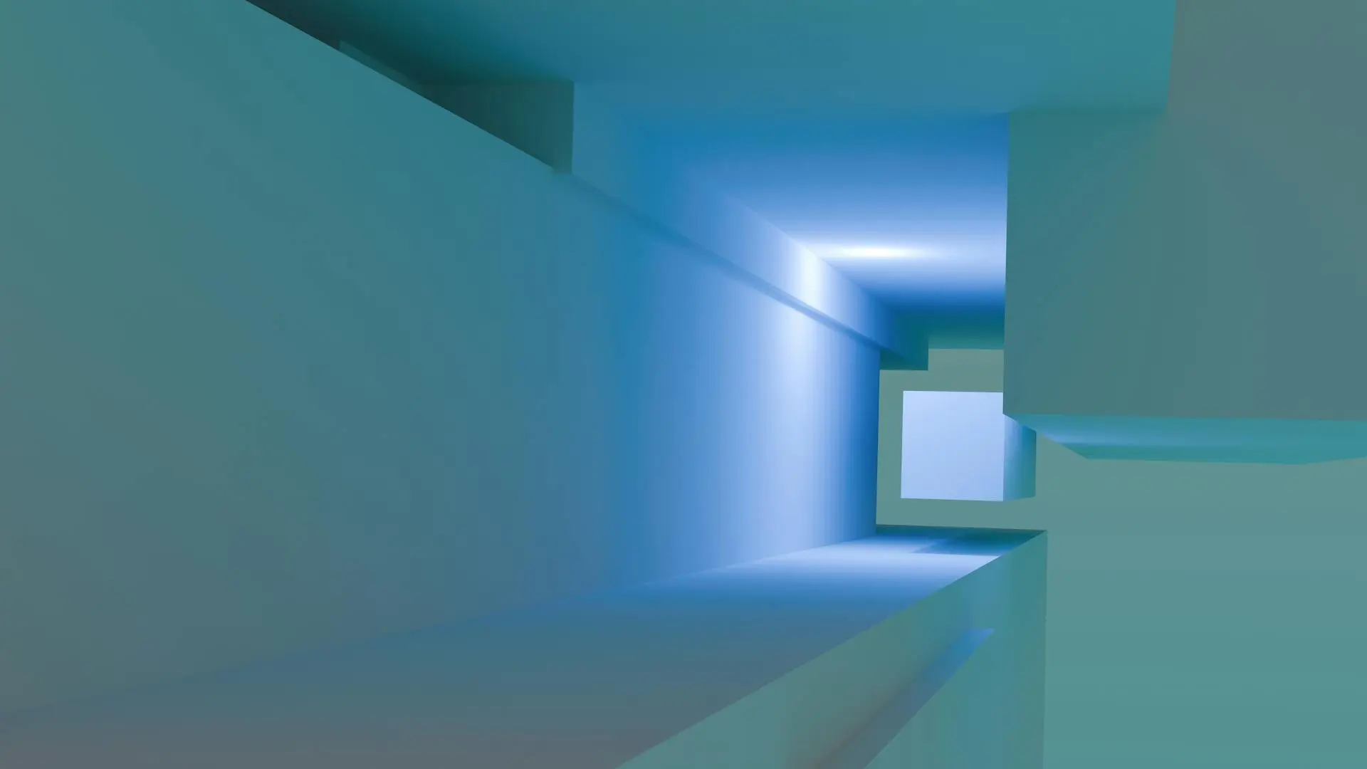 Abstract geometric corridor of light representing the Nexus coordination architecture